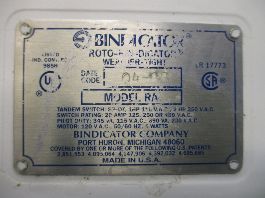 BINDICATOR RA 480VAC 20A UNMP