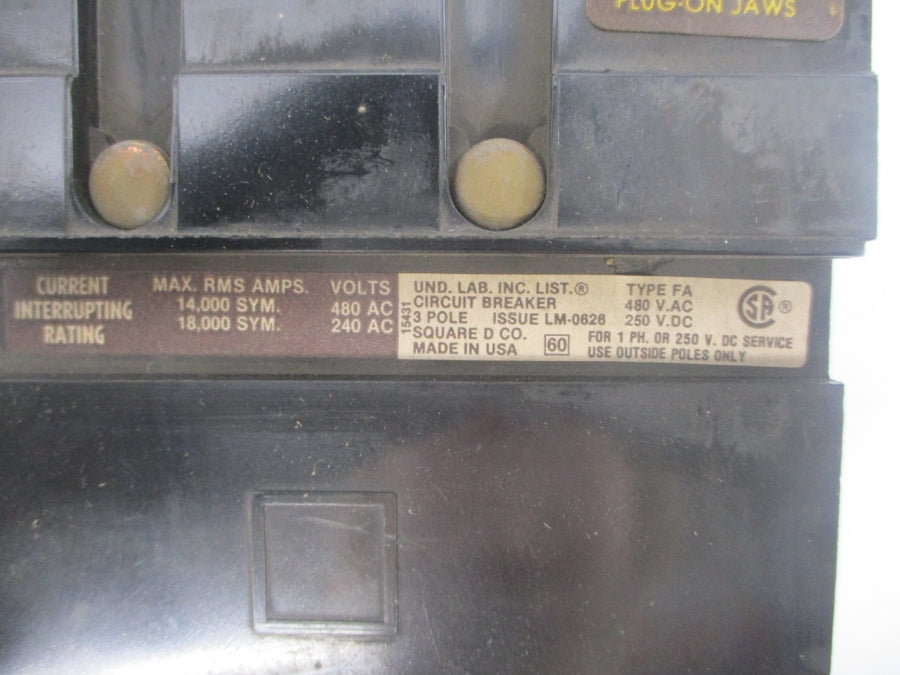 SQUARE D FA-34020 480VAC 20A UNMP