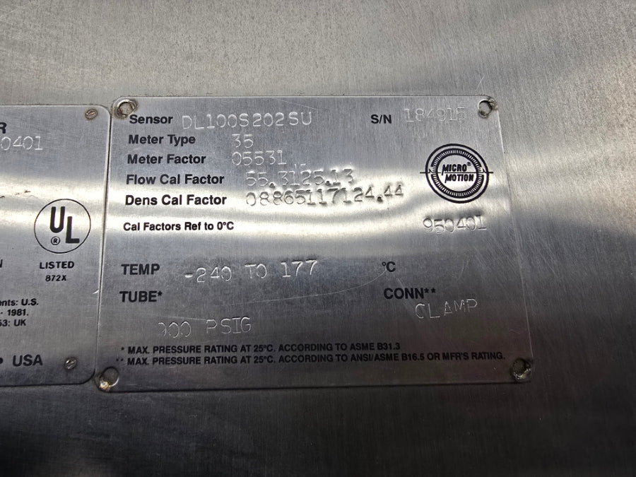 MICRO MOTION DL100S202SU 5V 900PSI NSNP