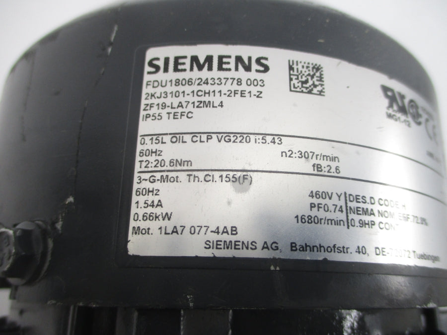 SIEMENS 2KJ3101-1CH11-2FE1-Z 230/400-460V 2.68/1.54A NSNP