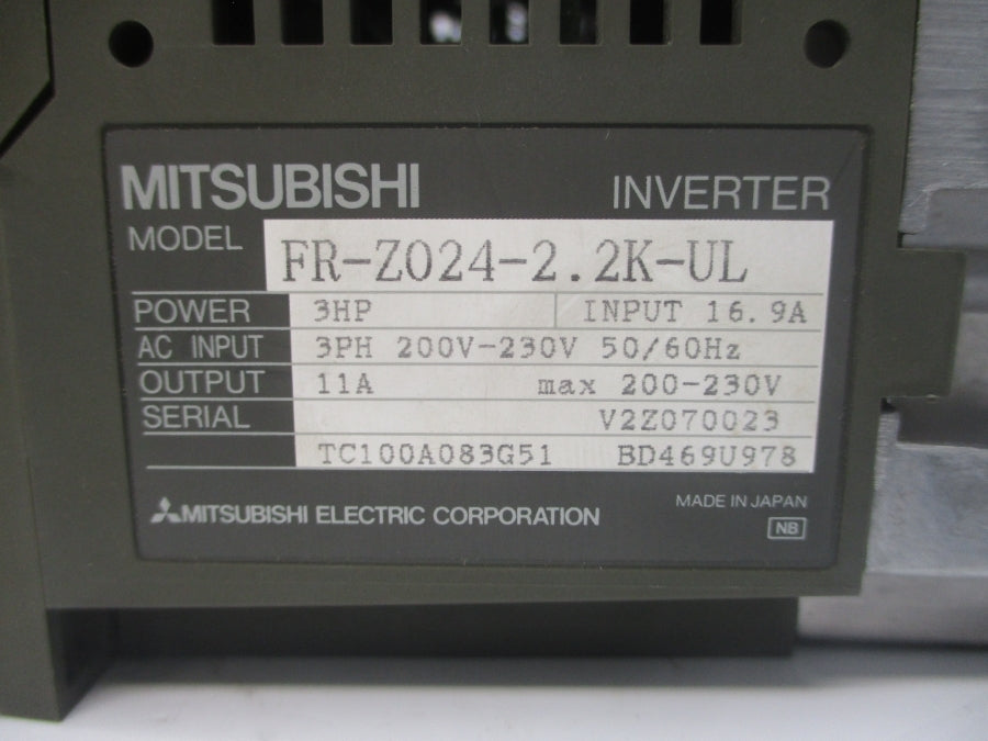 MITSUBISHI FR-Z024-2.2K-UL 200-230VAC 16.9A UNMP