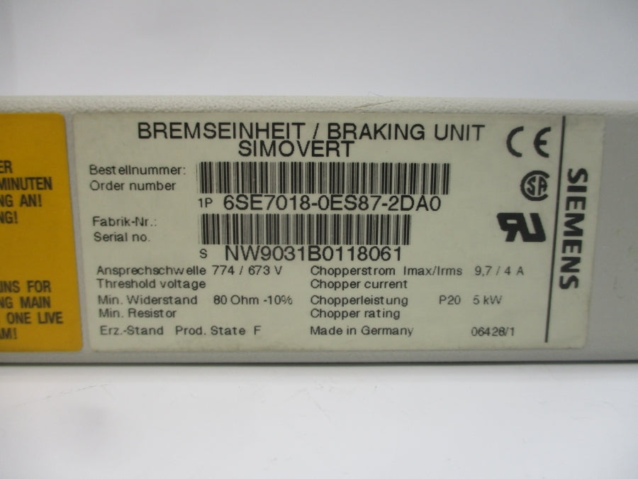 SIEMENS 6SE7018-0ES87-2DA0 NSNP