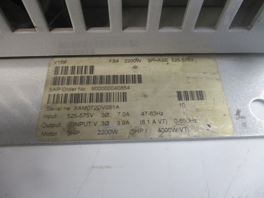 SIEMENS 6SE3213-8FG40 525-575V 7A (AS PICTURED) UNMP