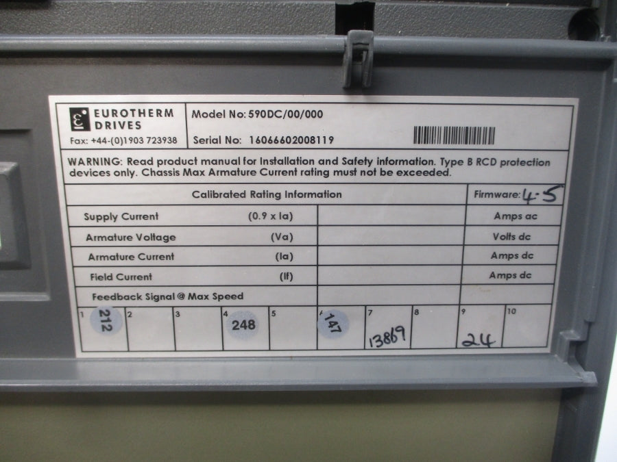 EUROTHERM DRIVES 591C/0700/6/4/0/1/0/00/000 220-500VAC 63A UNMP