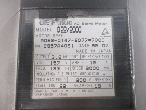 GE FANUC A06B-0147-B077#7000 157VAC 15A (AS PICTURED) NSNP