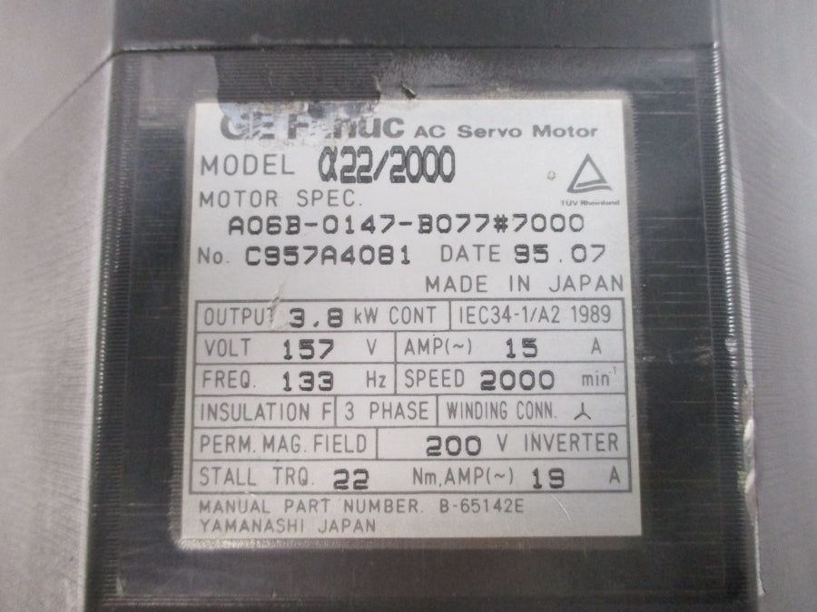 GE FANUC A06B-0147-B077#7000 157VAC 15A (AS PICTURED) NSNP