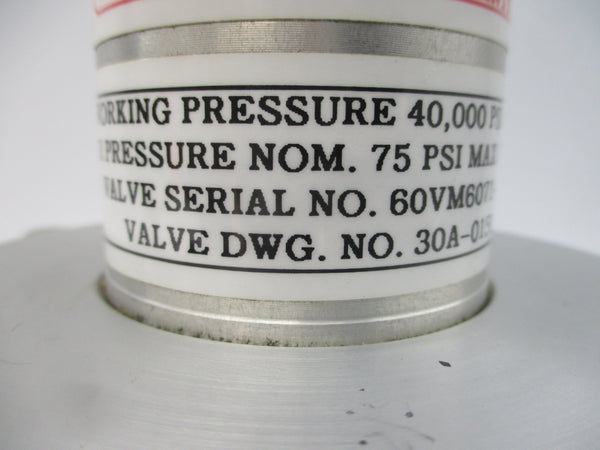 AUTOCLAVE ENGINEERS 30A-0150 60VM6071-OM 60000PSI 1/4" UNMP
