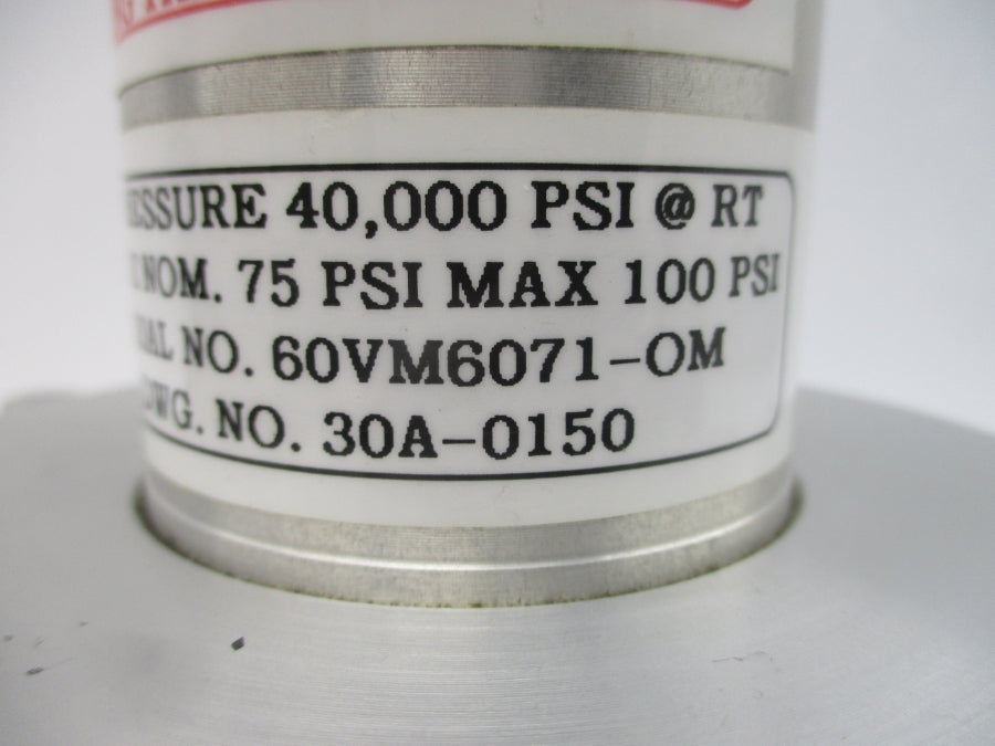 AUTOCLAVE ENGINEERS 30A-0150 60VM6071-OM 60000PSI 1/4" UNMP