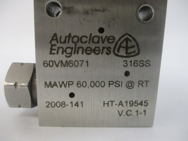 AUTOCLAVE ENGINEERS 30A-0150 60VM6071-OM 60000PSI 1/4" UNMP