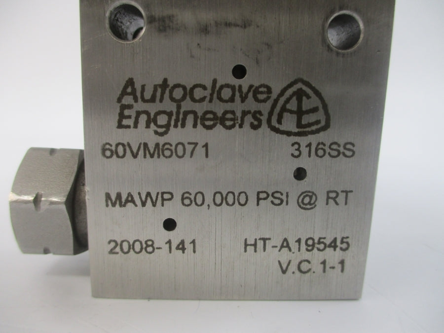AUTOCLAVE ENGINEERS 30A-0150 60VM6071-OM 60000PSI 1/4" UNMP