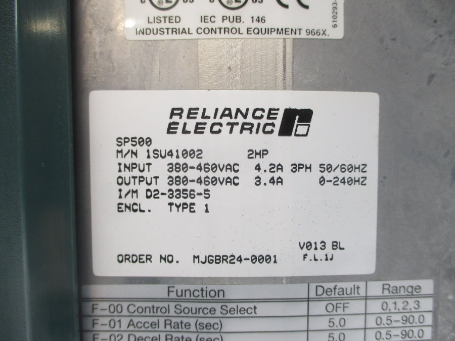 RELIANCE ELECTRIC 1SU41002 380-460VAC 4.2A UNMP