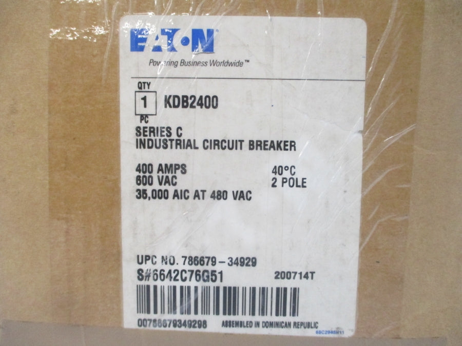 EATON KDB2400 6642C76G51 SER. C 600VAC 400A NSMP