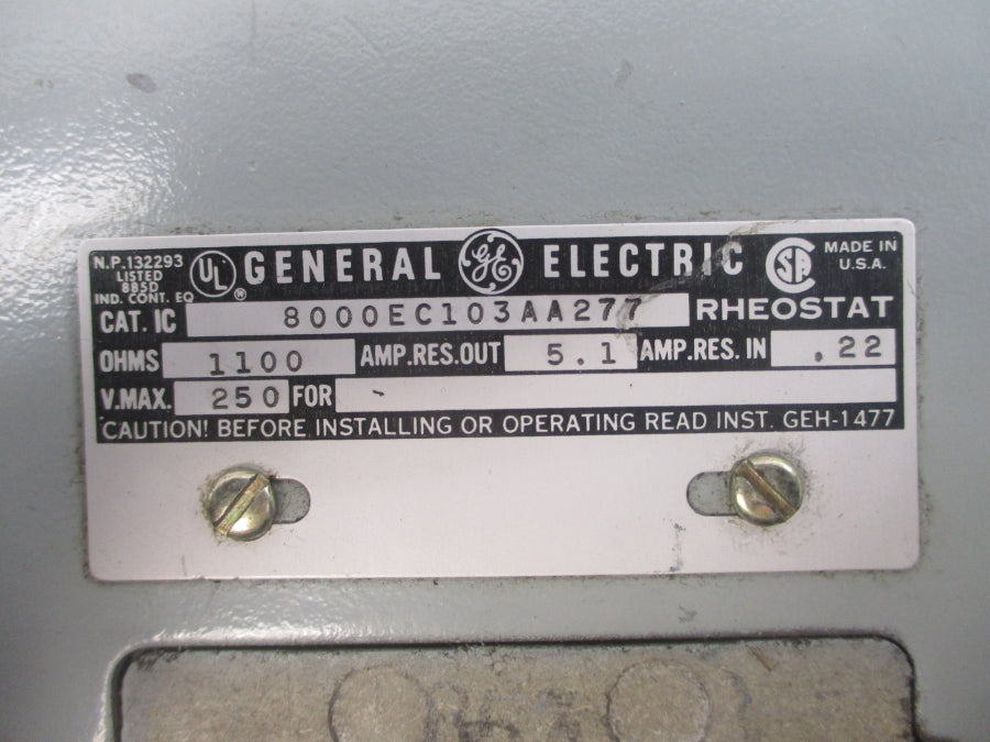 GENERAL ELECTRIC 8000EC103AA277 250V 5.1/.22A NSNP