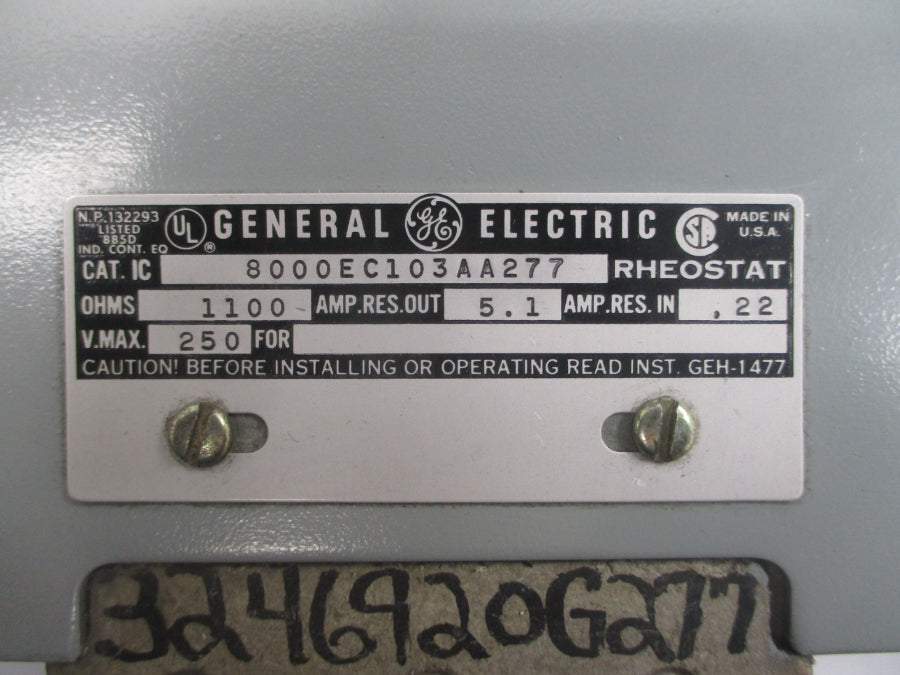 GENERAL ELECTRIC 8000EC103AA277 250V 5.1/.22A NSNP
