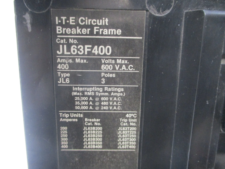 ITE JL63F400 600VAC 400A UNMP