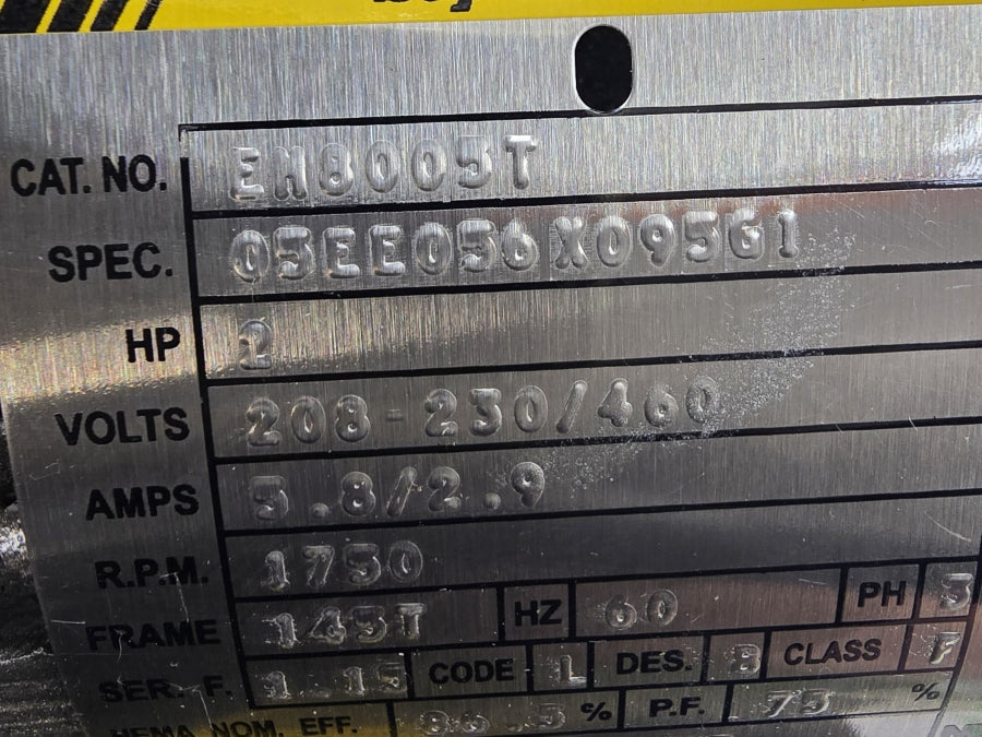 BALDOR EM8005T 05EE056X095G1 208-230/460V 5.8/2.9A NSNP