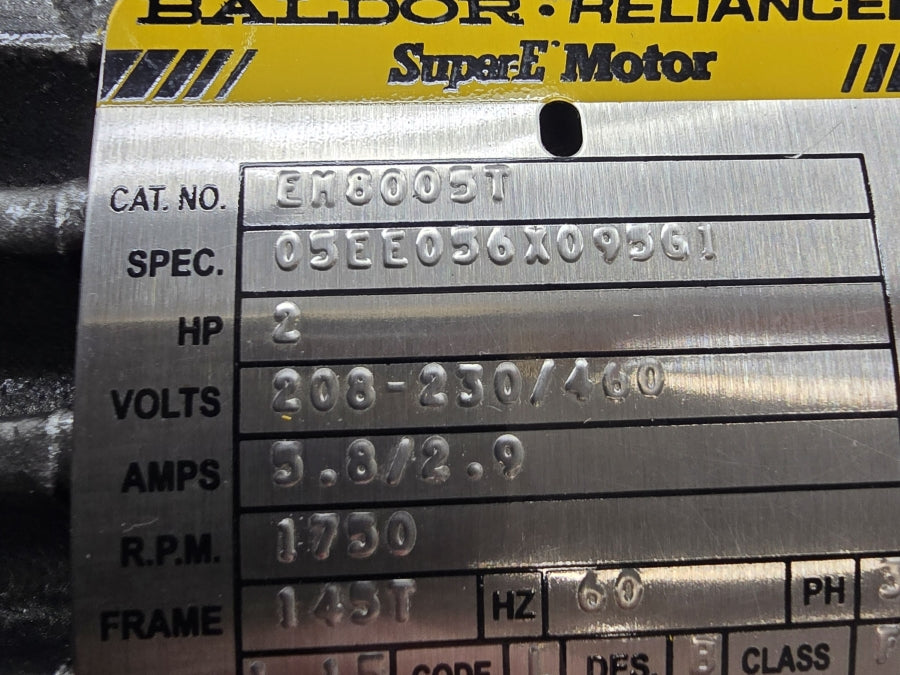 BALDOR EM8005T 05EE056X095G1 208-230/460V 5.8/2.9A NSMP