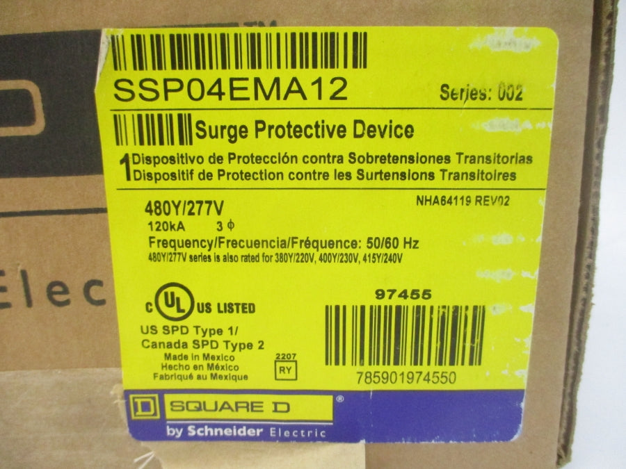 SQUARE D SSP04EMA12 SER. 002 277V REV. 02 NSMP