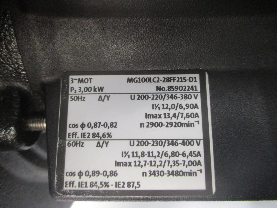 GRUNDFOS MG100LC2-28FF215-D1 200-230/346-400V 12.7-12.2/7.35-7.00A NSNP