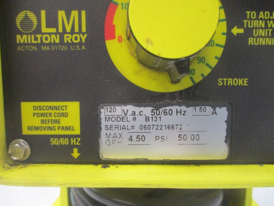 MILTON ROY B131 120VAC 1.50A 50.00PSI UNMP