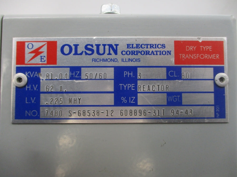 OLSUN ELECTRICS 7480 S-68538-12 62A NSNP