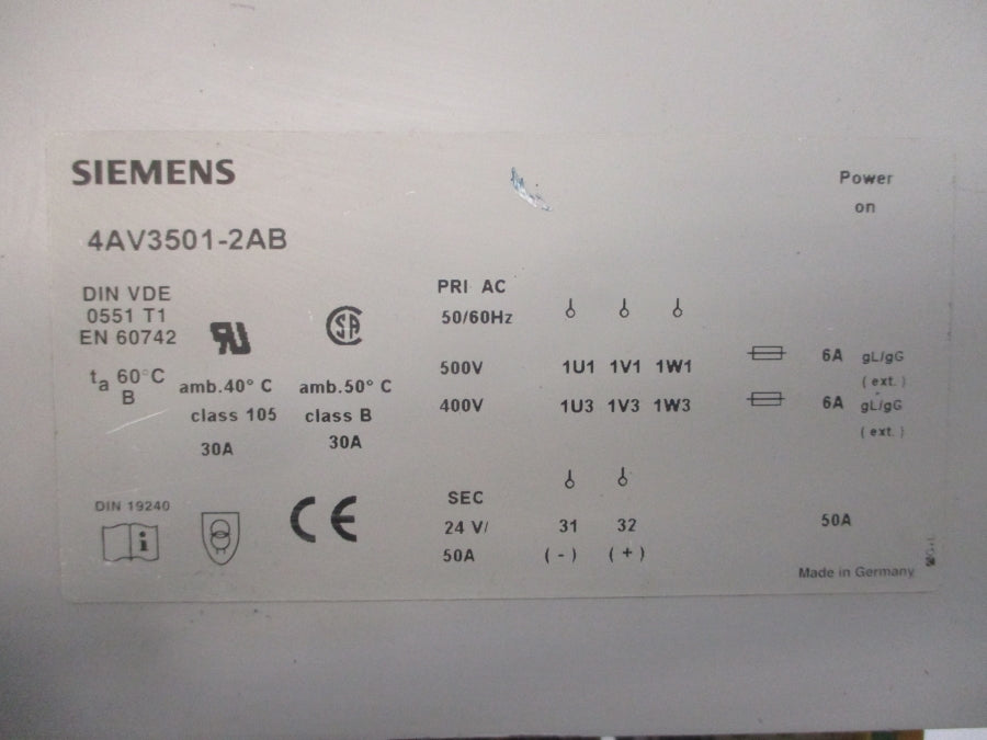 SIEMENS 4AV3501-2AB RECTIFIER NSNP