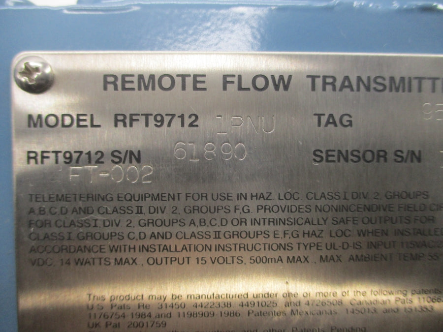 MICRO MOTION RFT97121PNU 15V NSNP