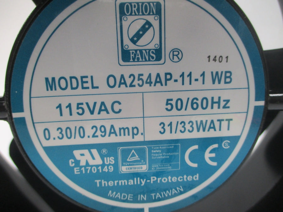 ORION FANS OA254AP-11-1WB 115VAC 0.30/0.29A NSMP