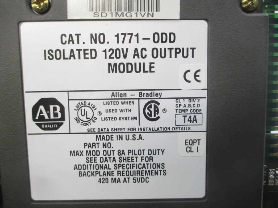 INDUSTRIAL SPARE PART 1771-ODD 120VAC 8A UNMP
