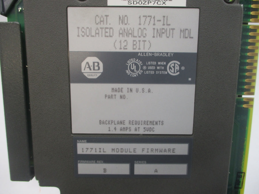INDUSTRIAL SPARE PART 1771-IL SER. A F/W B 5VDC 1.4A UNMP