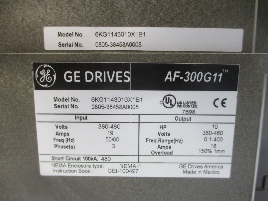GENERAL ELECTRIC 6KG1143010X1B1 AF-300G11 380-480V 19A NSNP
