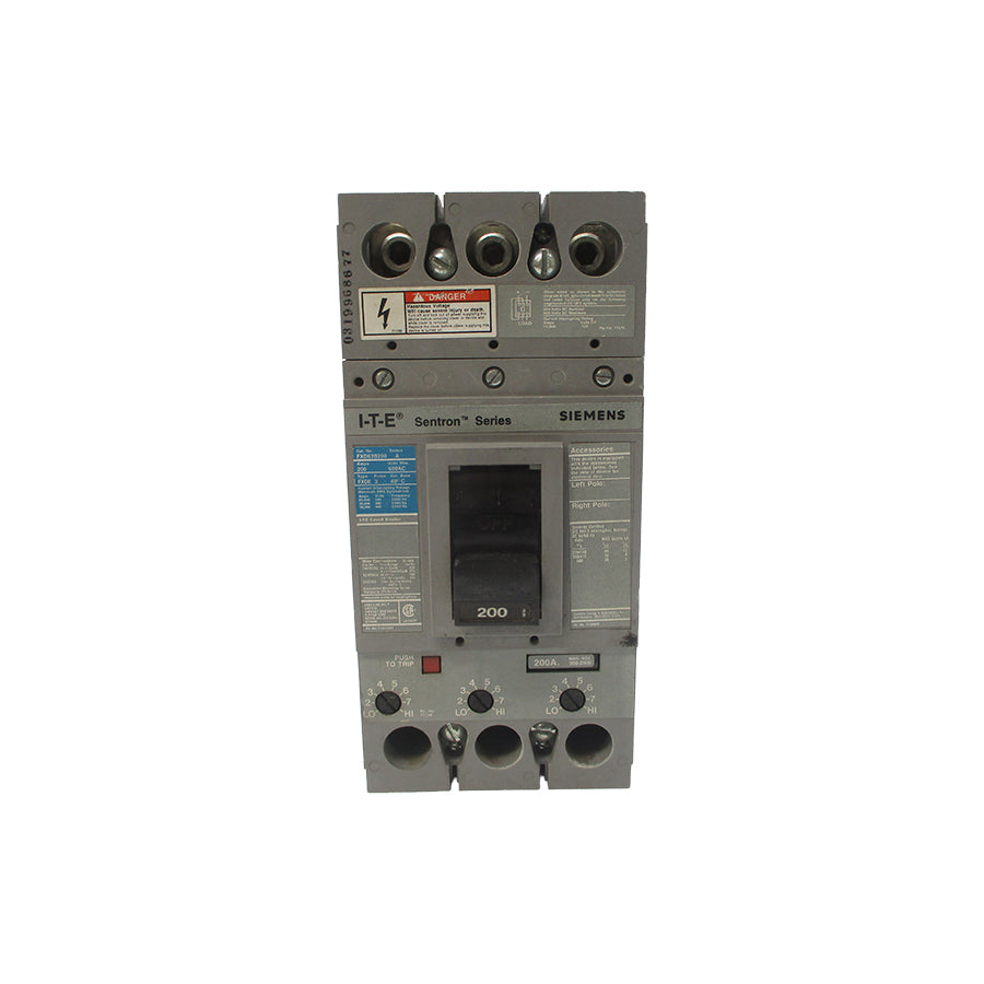SIEMENS FXD63B200 SER. A 600VAC 200A UNMP