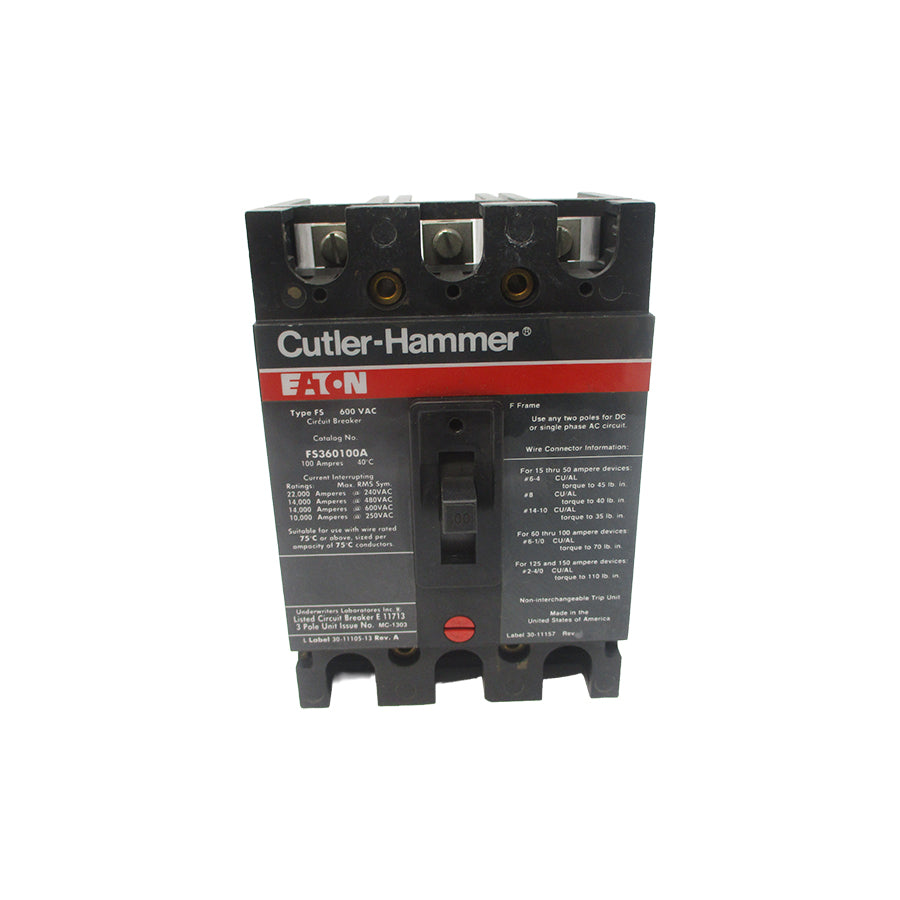 CUTLER HAMMER FS360100A 600VAC 100A UNMP
