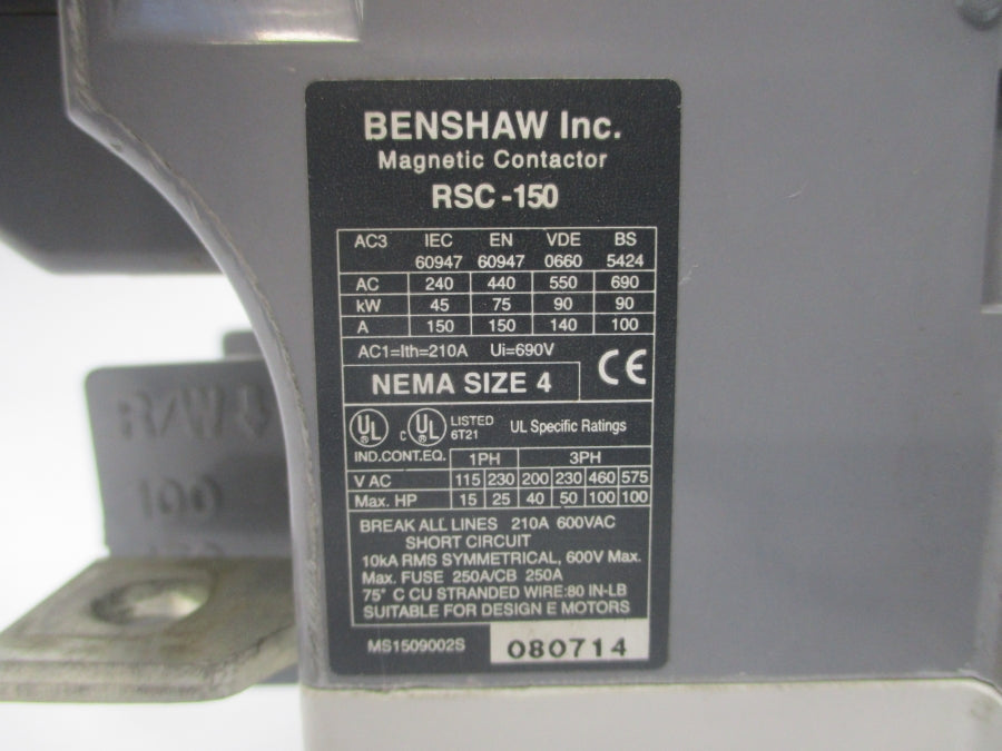 BENSHAW RSC-150 100-240VAC 210A UNMP