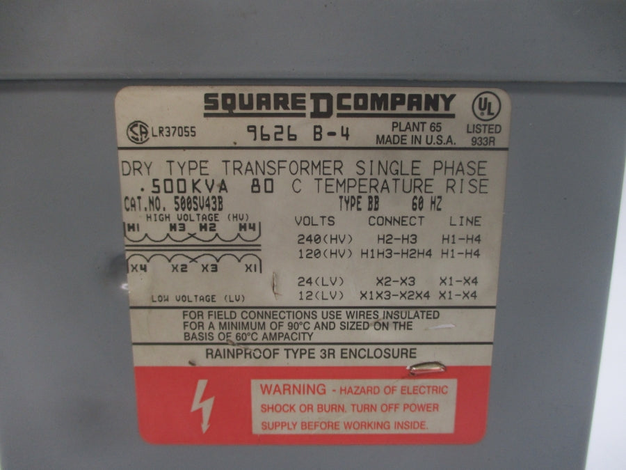 SQUARE D 500SV43B 240V NSNP
