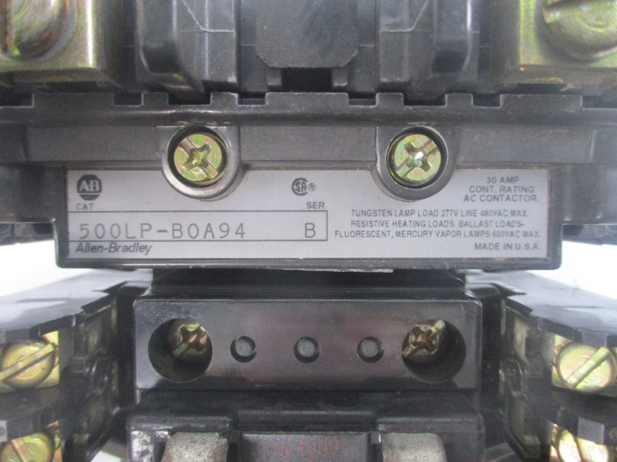 INDUSTRIAL SPARE PART 500LP-BOA94 SER. B 110/115-120V 30A UNMP