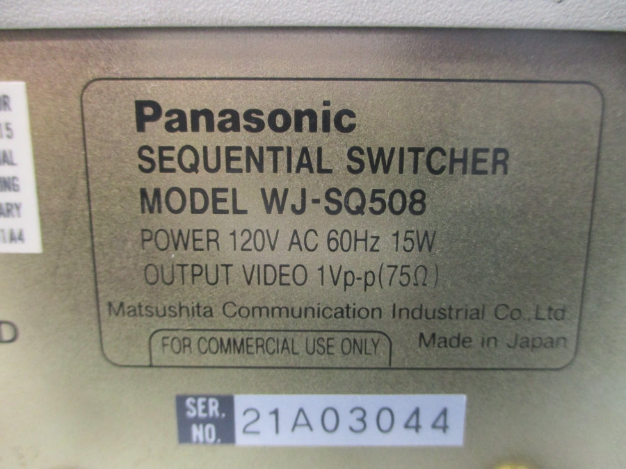 PANASONIC WJ-SQ508 120VAC UNMP
