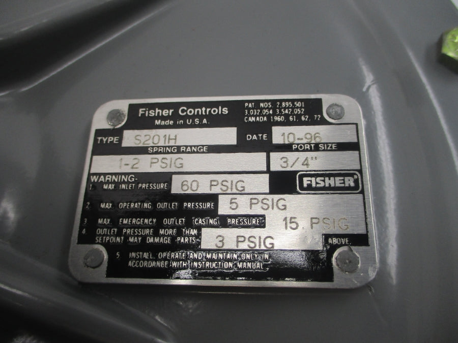 FISHER CONTROLS S201H 1-2PSI 3/4" NSNP