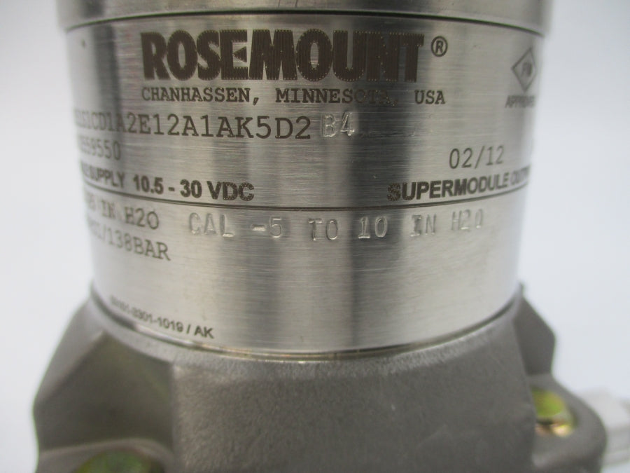 ROSEMOUNT 3051S1CD1A2E12A1AK5D2B4 10.5-30VDC 2000PSI NSNP
