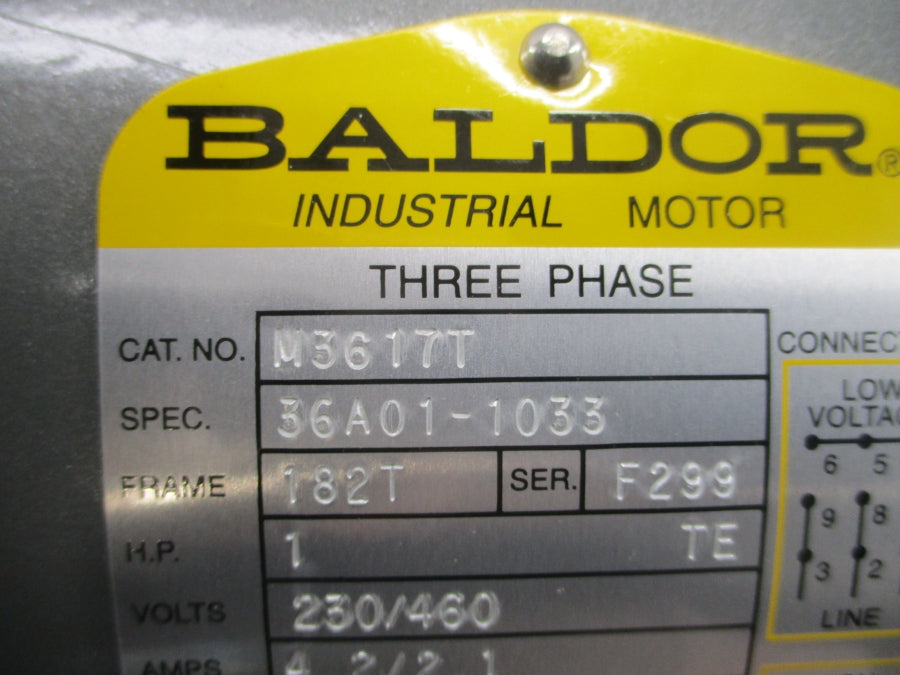 BALDOR M3617T 36A01-1033 230/460V 4.2/2.1A NSNP