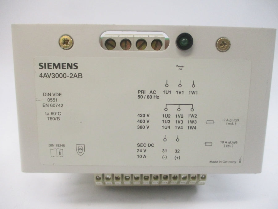 SIEMENS 4AV3000-2AB 420V 10A NSNP
