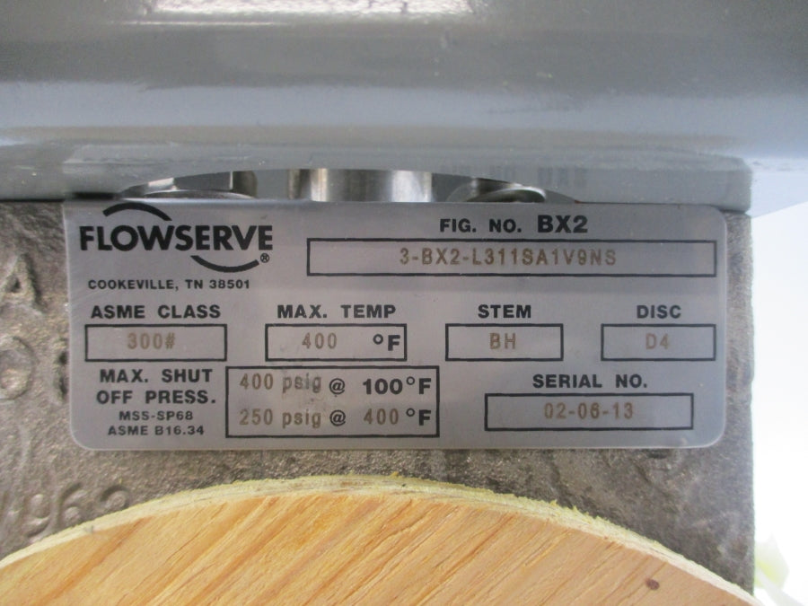 FLOWSERVE B125D 3-BX2-L311SA1V9NS 250/400PSI 3" NSNP