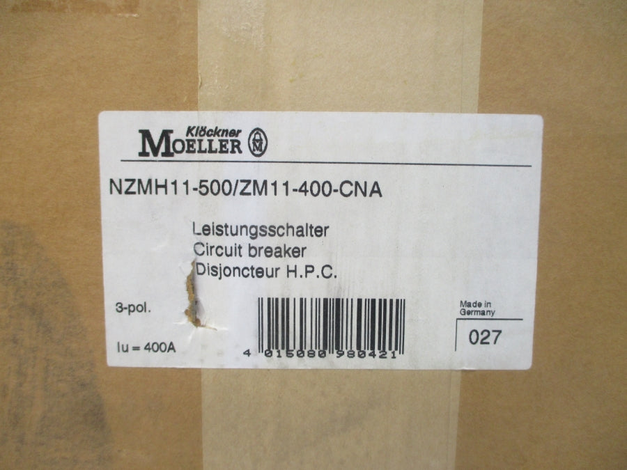 KLOCKNER MOELLER NZMH11-500/ZM11-400-CNA 600VAC 400A NSMP