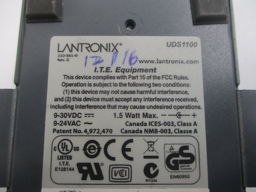 LANTRONIX UD1100001-01 080-568-001-R 9-24VAC REV. A12 NSMP
