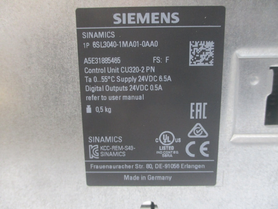 SIEMENS 6SL3040-1MA01-0AA0 24VDC 6.5A NSMP