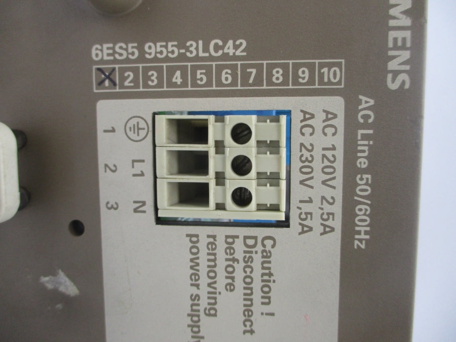SIEMENS 6ES5955-3LC42 120/230VAC 2.5/1.5A UNMP