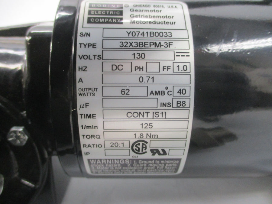 BODINE ELECTRIC 32X3BEPM-3F 130VDC 0.71A NSNP