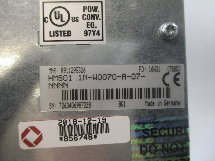 REXROTH HMS01.1N-W0070-A-07-NNNN R911295326 254-750VDC 49A UNMP