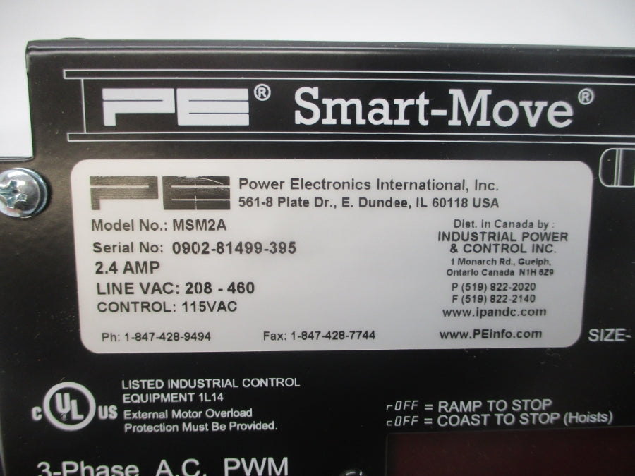 POWER ELECTRONICS INTERNATIONAL MSM2A 208-460VAC 2.4A NSMP