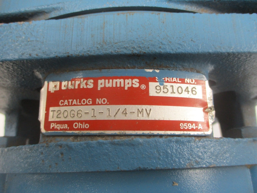 BURKS PUMPS T20G6-1-1/4-MV 115/230V 20.8/10.4A UNMP